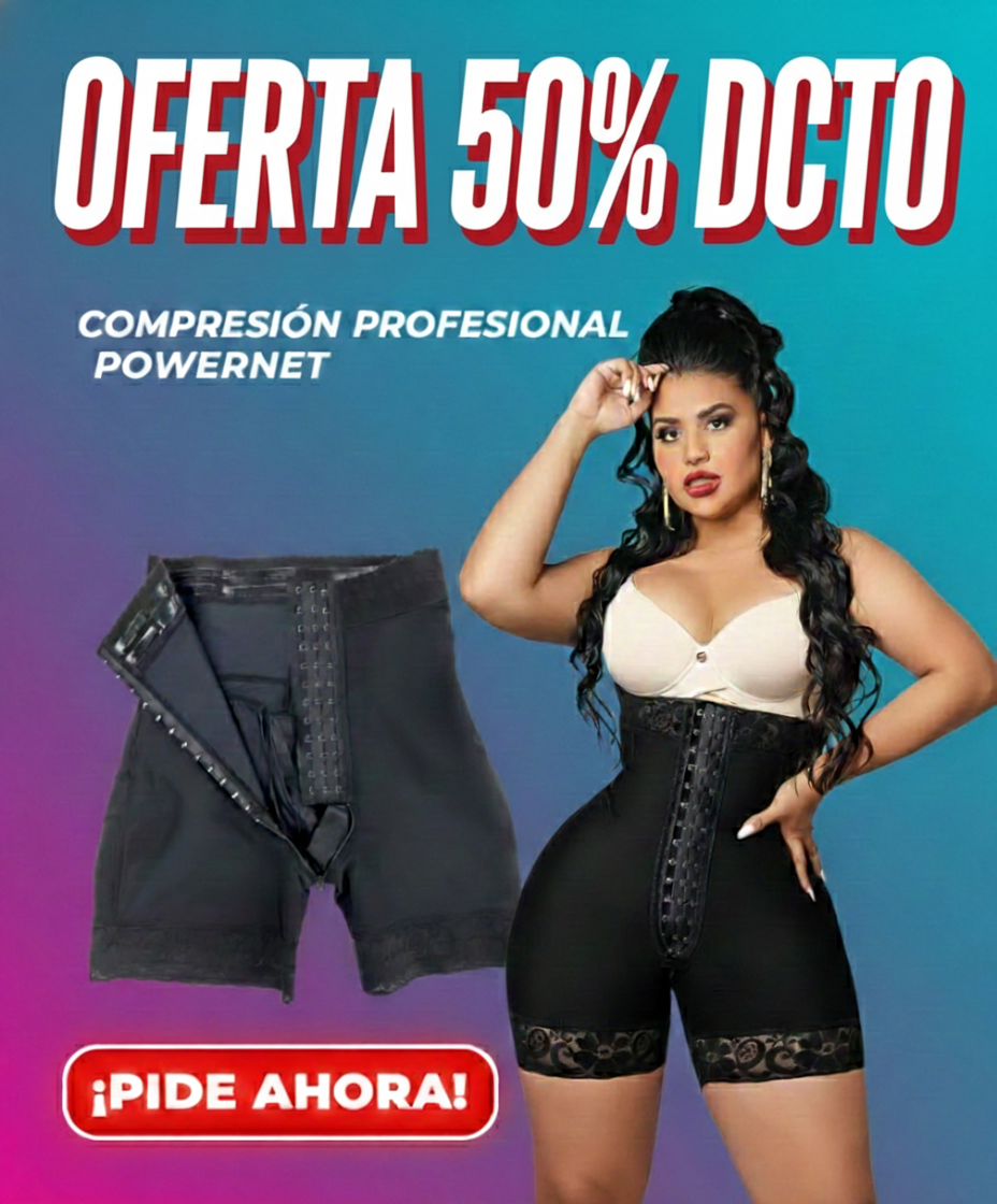 ⌛Faja Short Reloj de Arena: Cierre + Broches, Efecto Push-Up y Silicona Antideslizante🔥