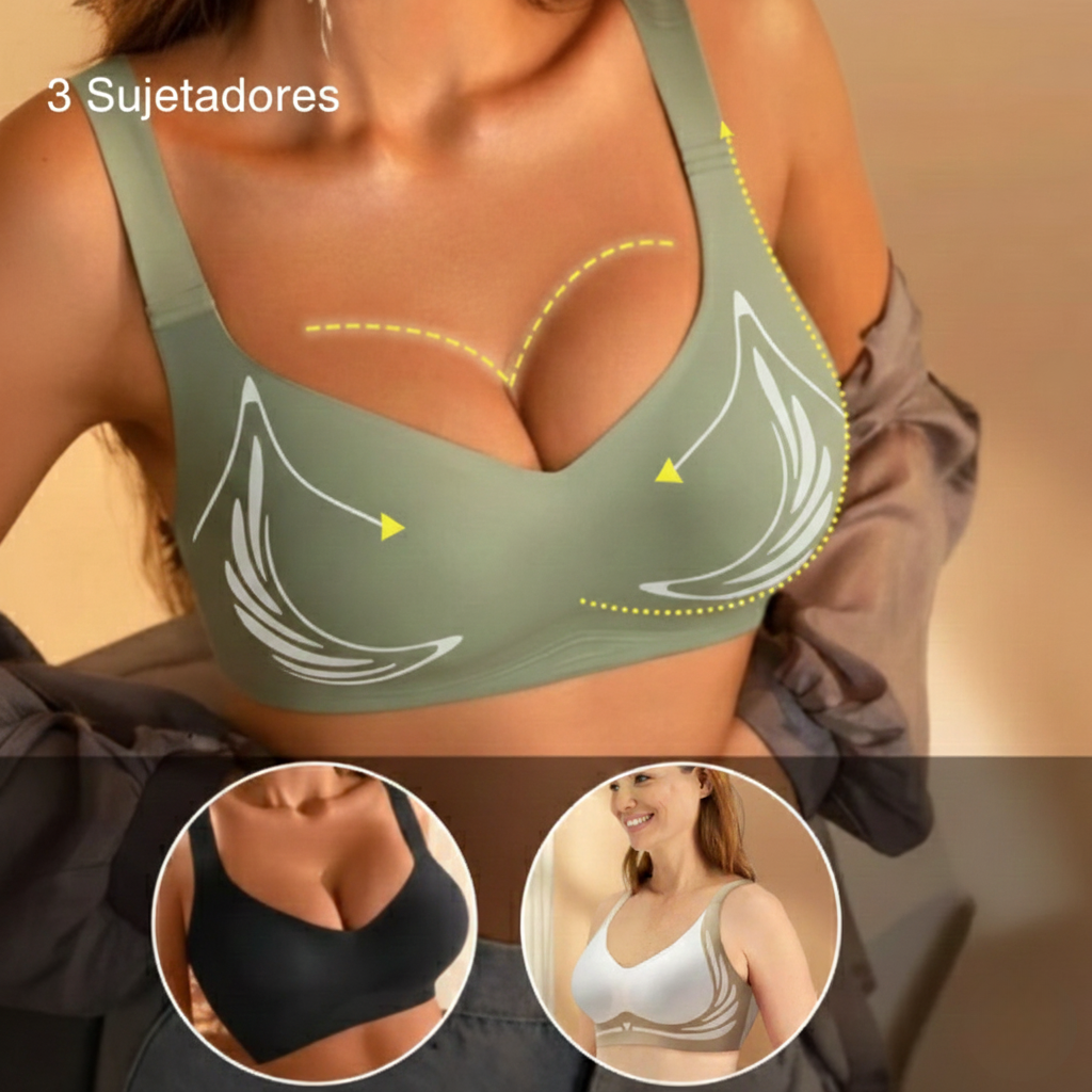 🔥LLEVA 3 Y PAGA 1: SOSTÉN ANTIFLACIDEZ SIN COSTURAS Efecto Push-Up