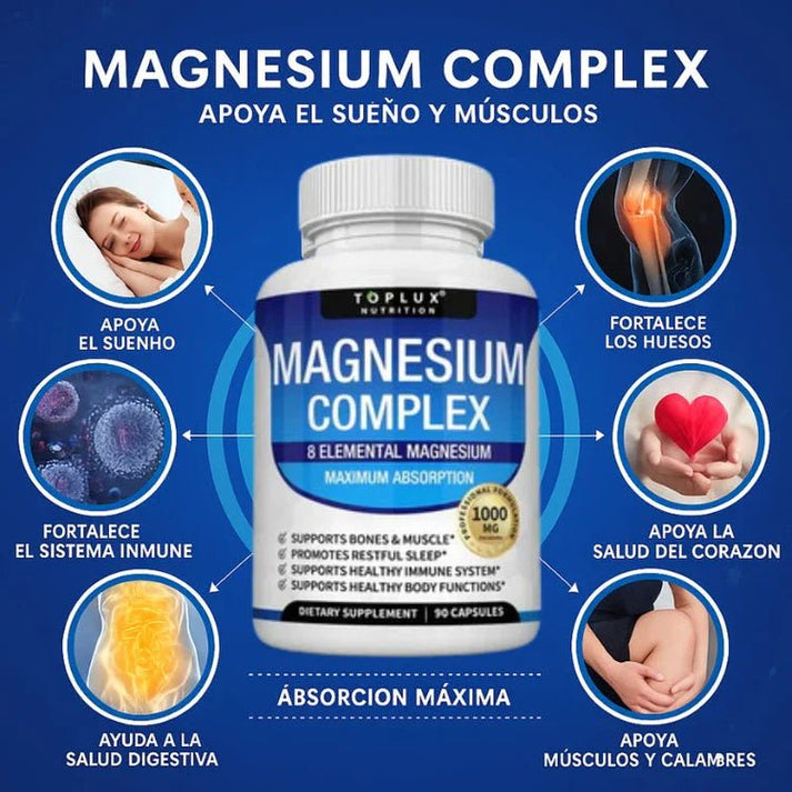 MAGNESIO COMPLEX® 8 tipos de magnesio: Energía Sin Pausas y Descanso Profundo