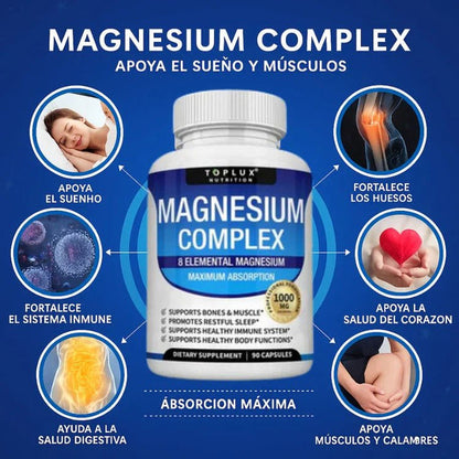 MAGNESIO COMPLEX® 8 tipos de magnesio: Energía Sin Pausas y Descanso Profundo